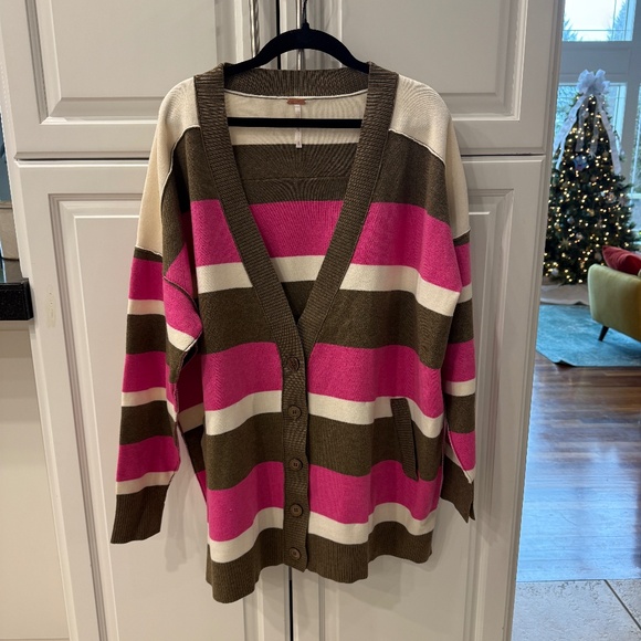 Free People League Of Her Own Cardigan in Aurora Pinecone Combo - Picture 5 of 8